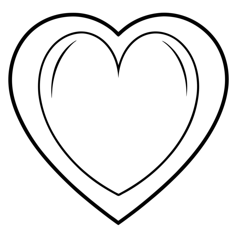Heart Shape Line Art on White Background vector
