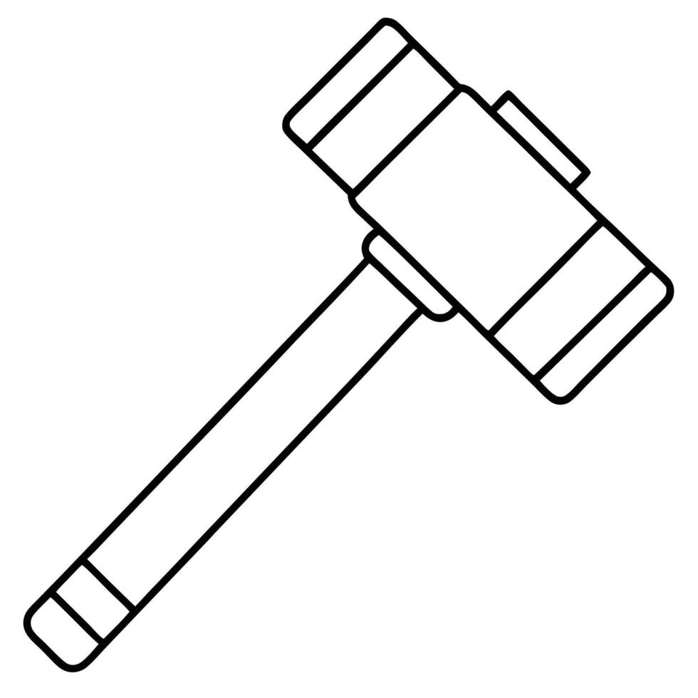Hammer Line Art Illustration on White Background vector