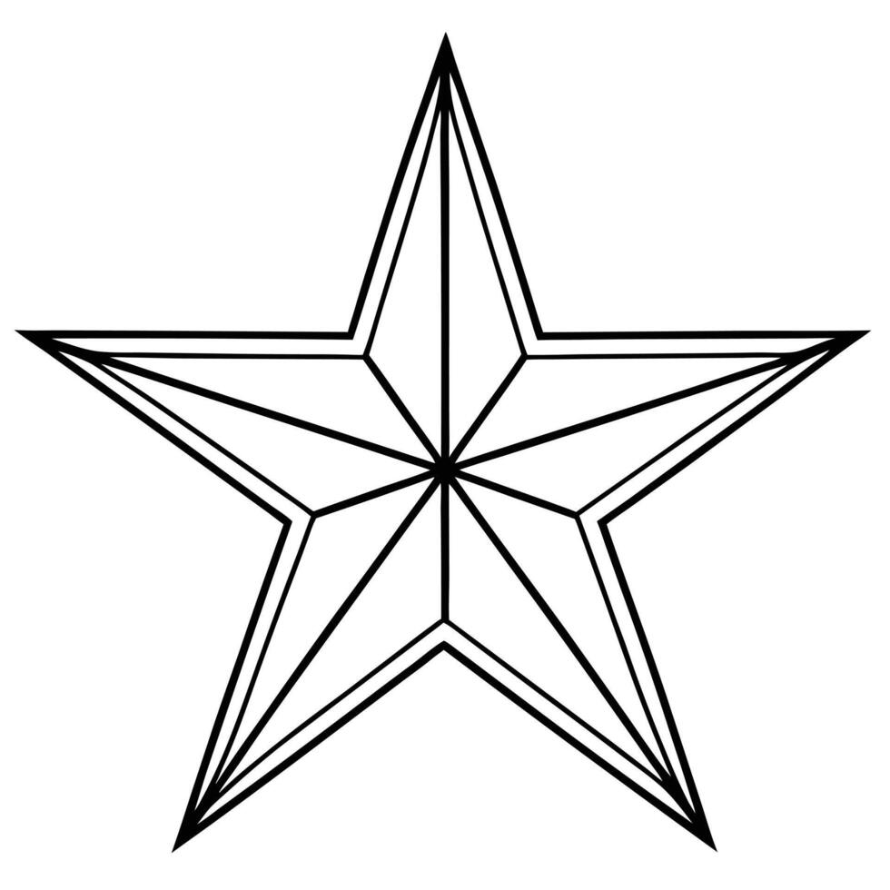 Minimalist Star Line Art on White Canvas vector