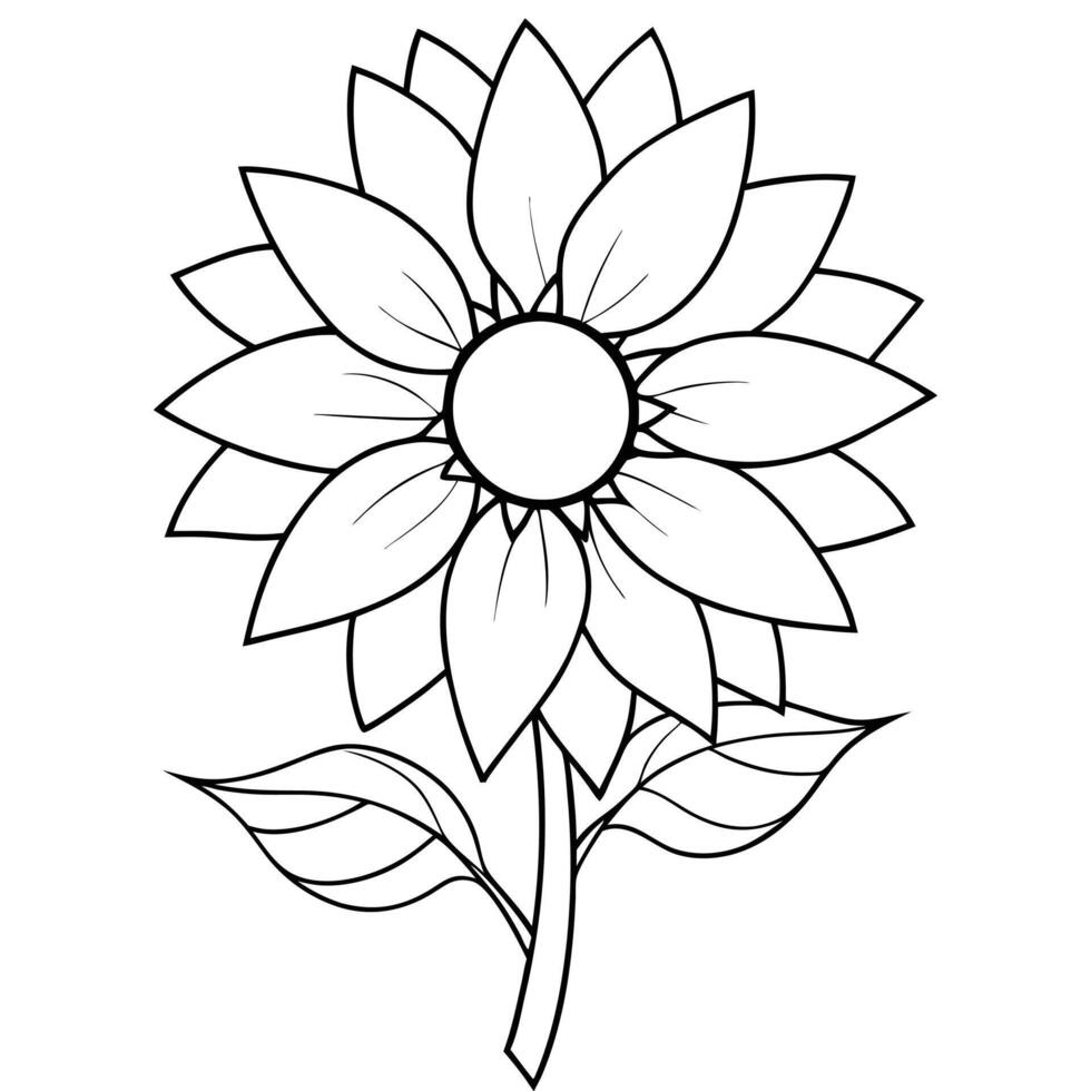 Minimal Sunflower Line Art for Elegant Decor vector