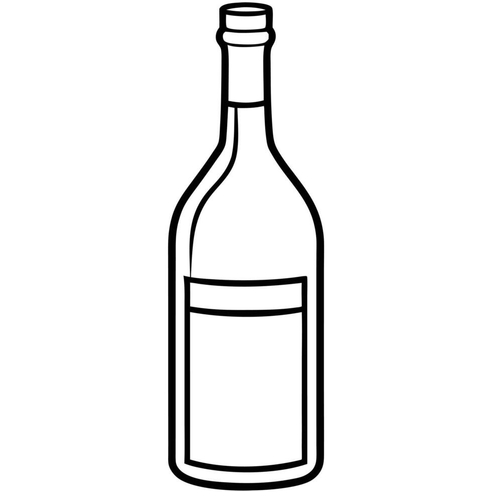 Wine glass line art on white background vector