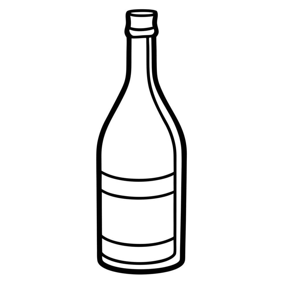 Wine glass line art isolated on white vector