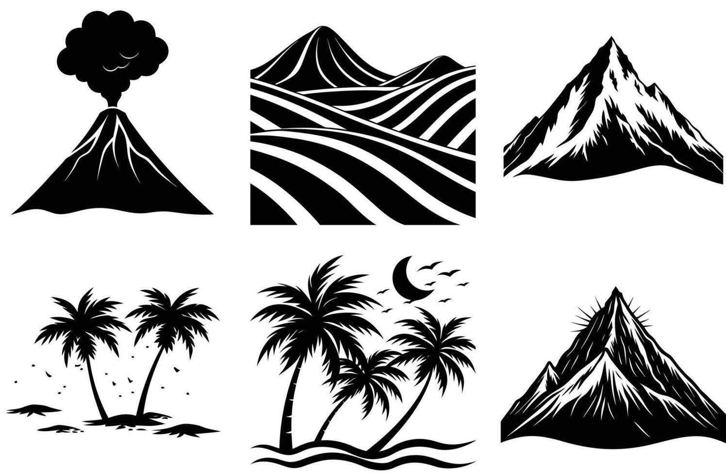 Set of Tropical Tree Silhouettes for Minimal Designs vector