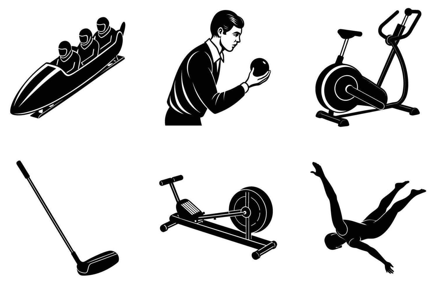 Stylized sports designs for creative use vector