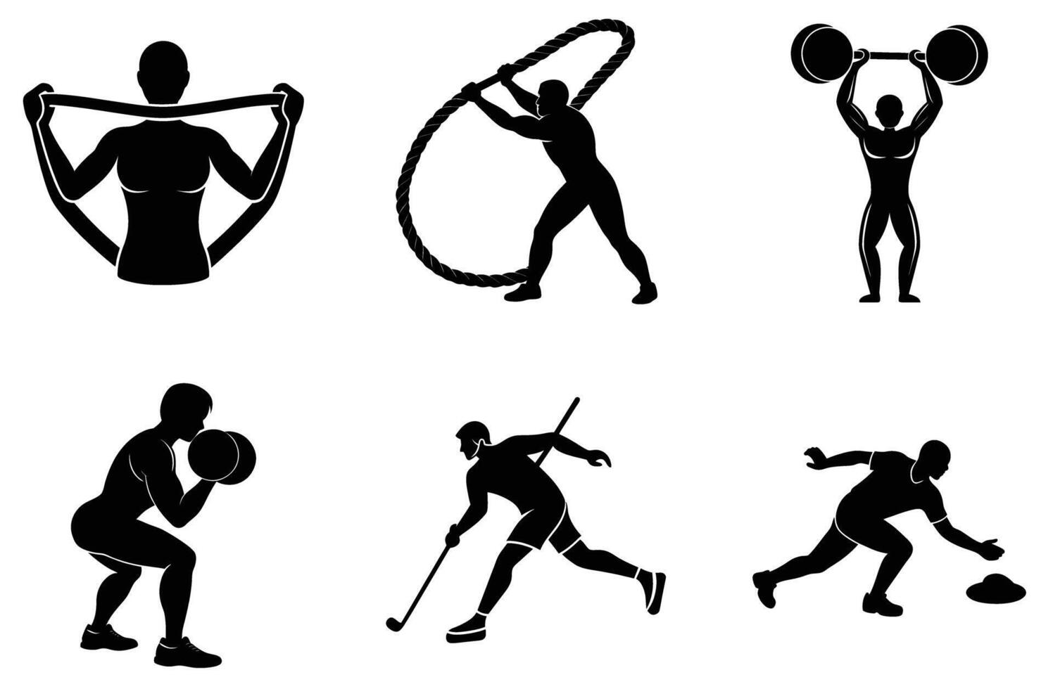 Creative athletic designs using silhouette artistry vector