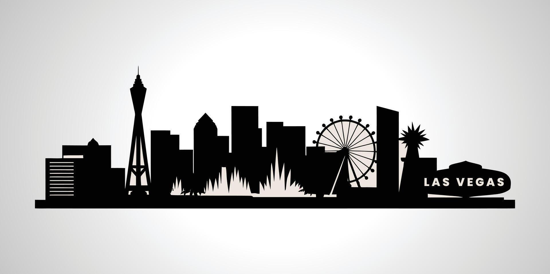 Flat design Las Vegas city silhouette vector