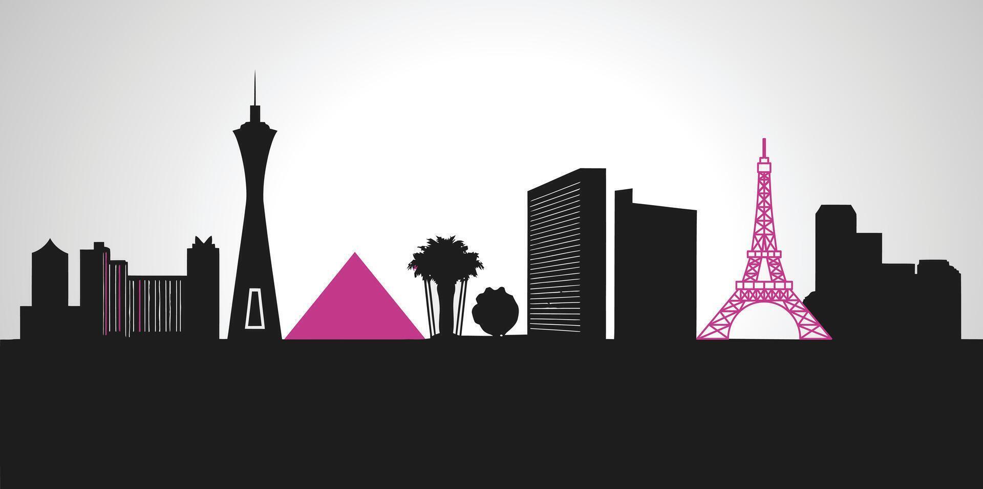 Flat design Las Vegas silhouette vector
