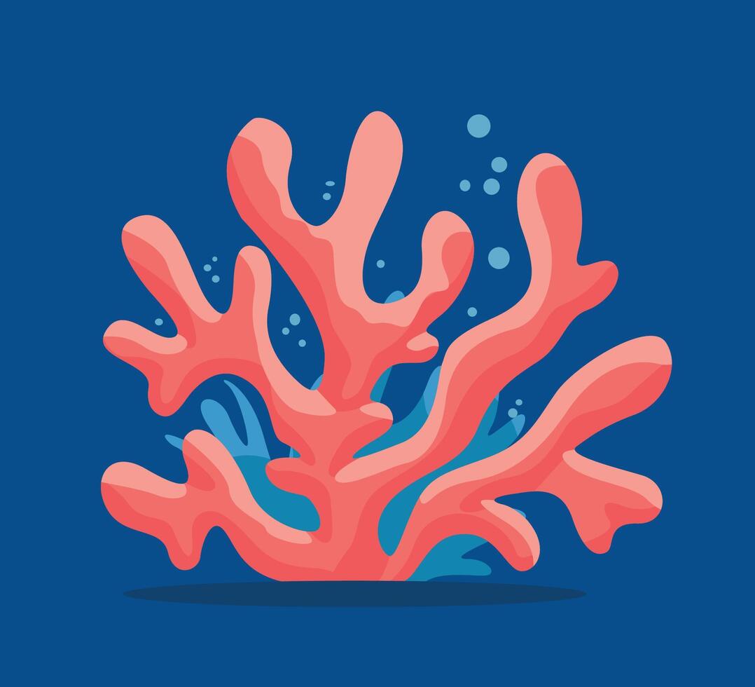 Coral leaf in flat style vector