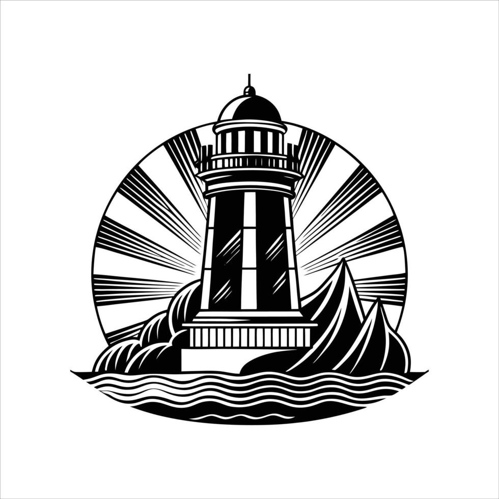 Lighthouse Sunset Art, Icons, and Graphics for Free ... vector