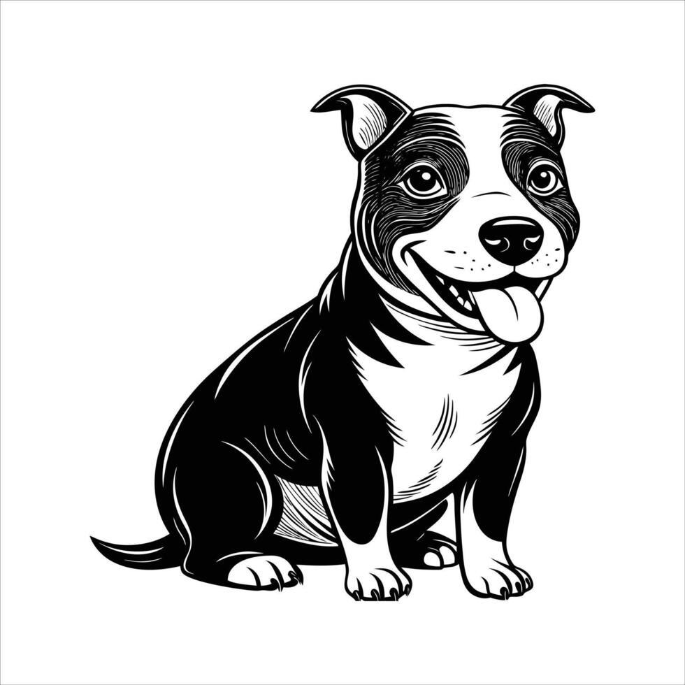 Amstaff dog svg. vector