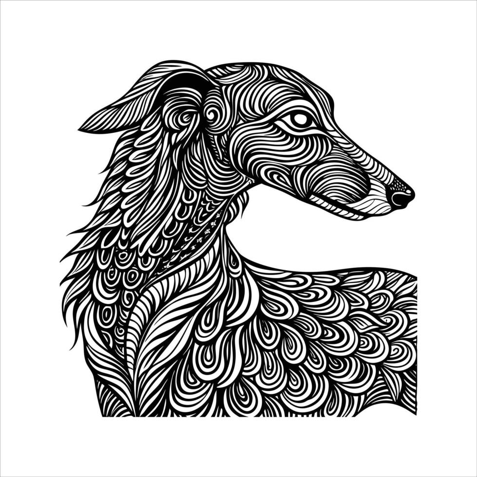 Sighthound dog line a vector