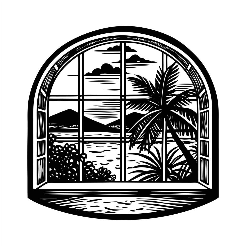 Panoramic windows M-Sora vector
