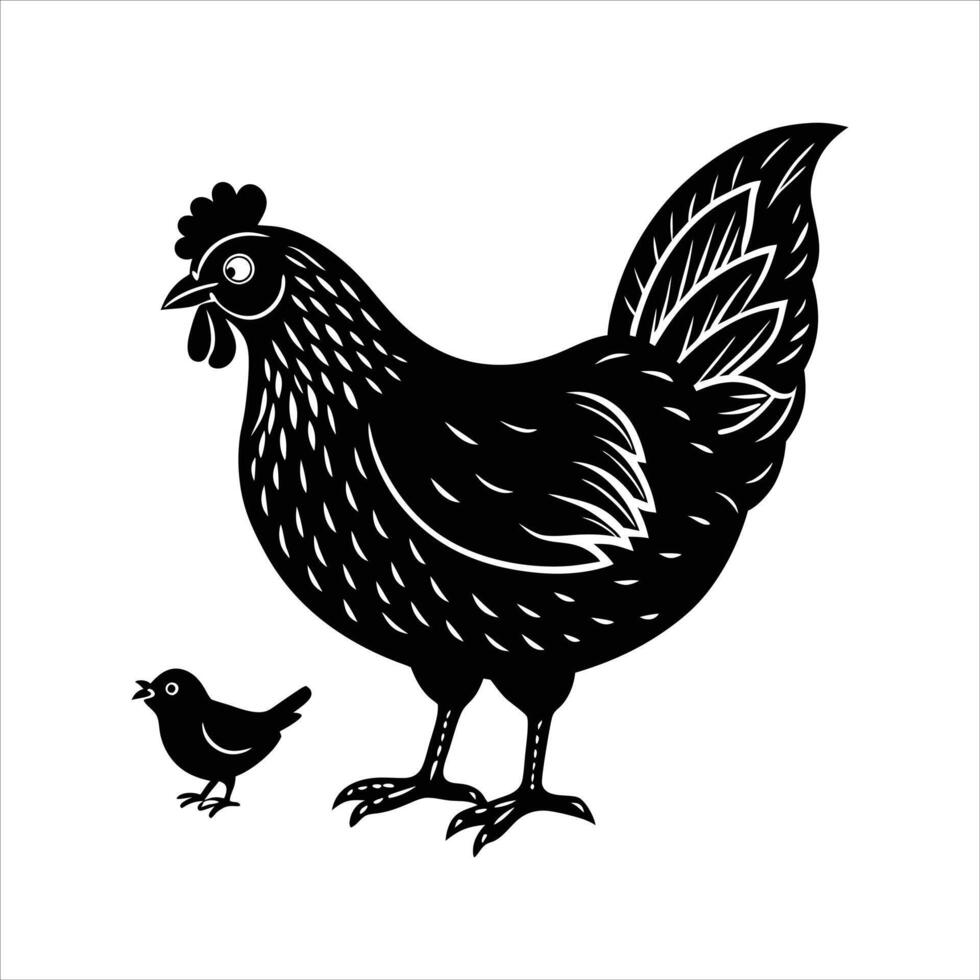 Chicken Worm illustrations vector