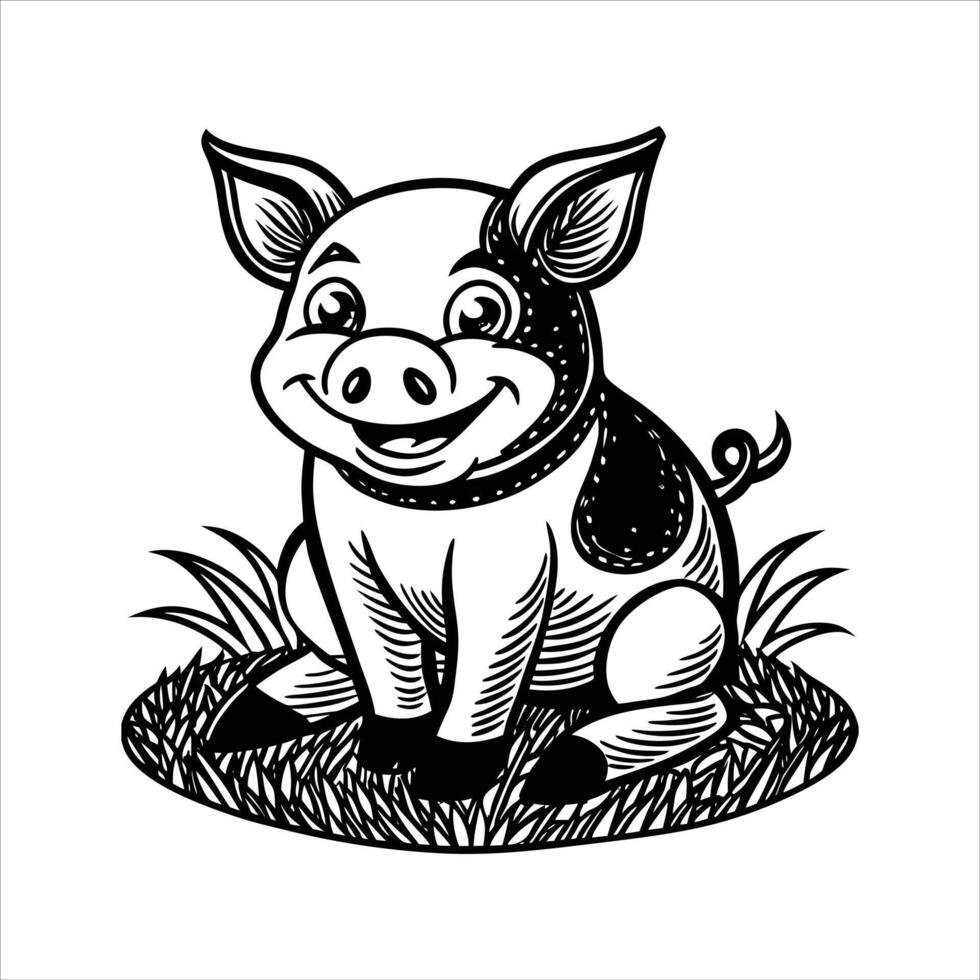 Pig On Grass Images - Free Download vector
