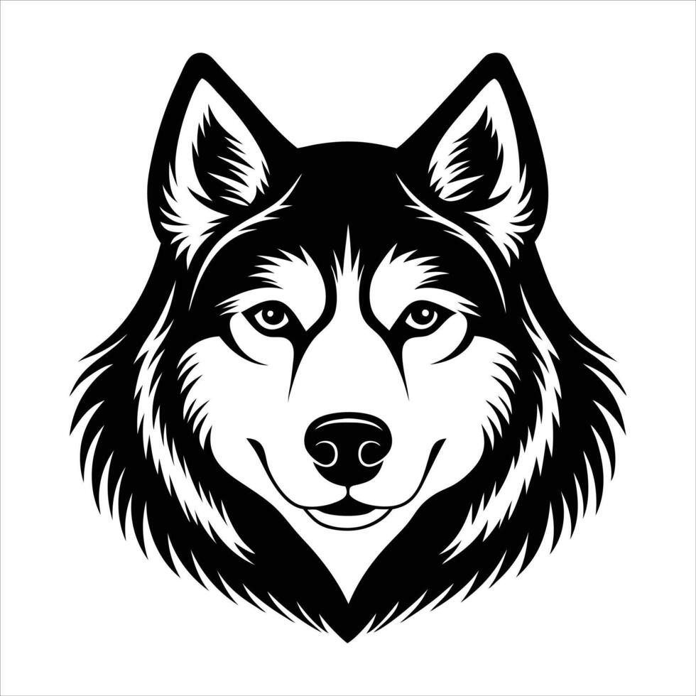 Alaskan Dog Face Malamute i vector