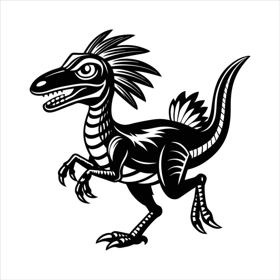 Cartoon dinosaur tyrannosaurus looks sideways on white backgr vector