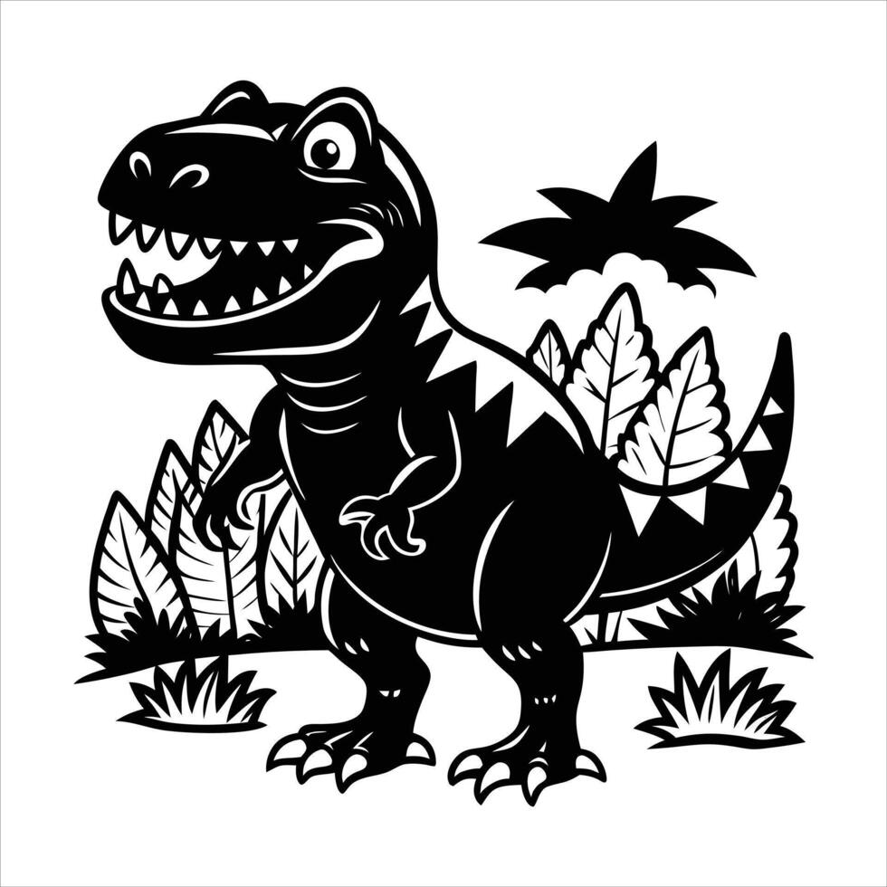 Tyrannosaurus rex dinosaur on skateboard in cartoon style vector