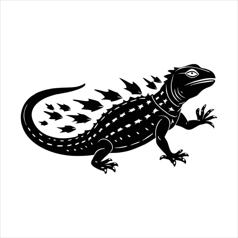 Southern alligator lizard crawling on the asphalt under the su vector