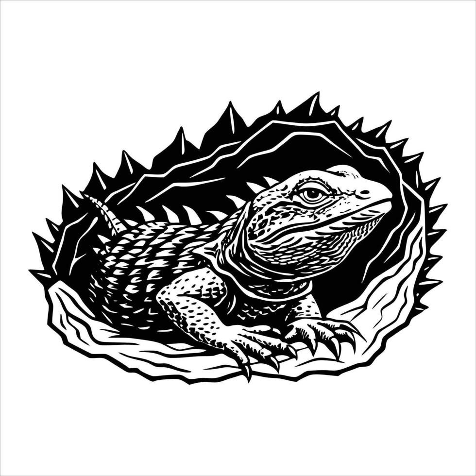 Colorful reptile with long tail vector