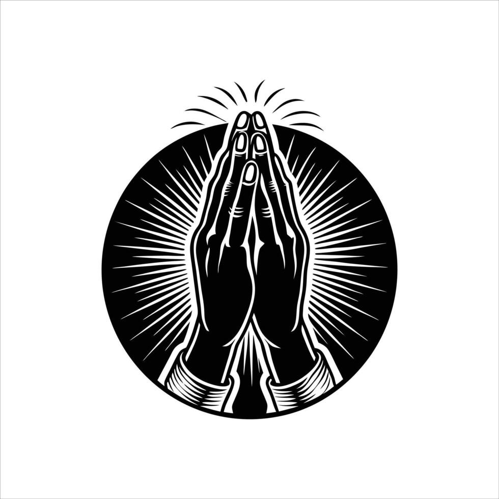 Praying Hands Black and vector