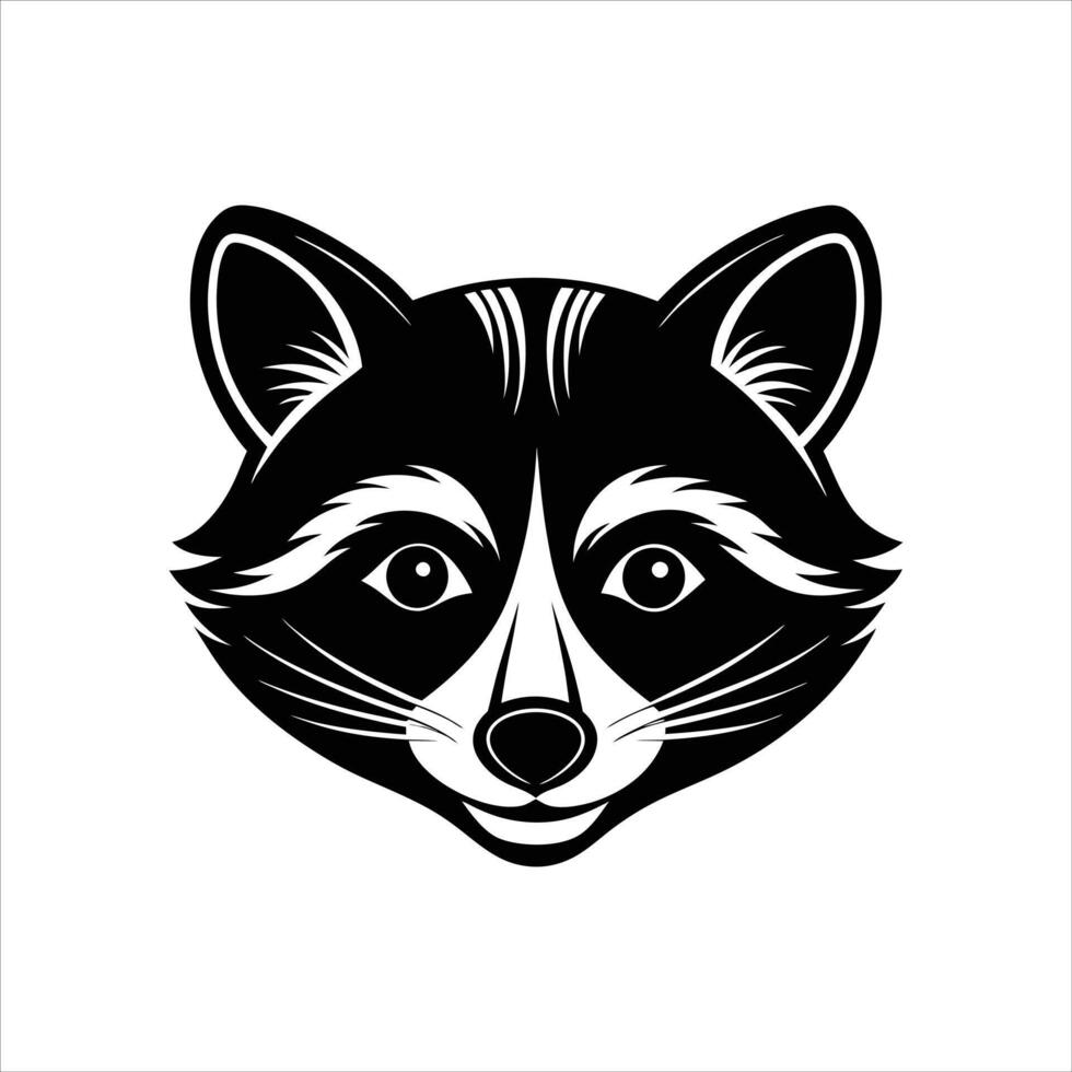 Raccoon Face Pictures, Images Black and White vector