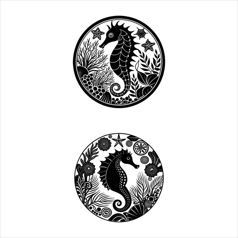 Seahorse Frame Vectors