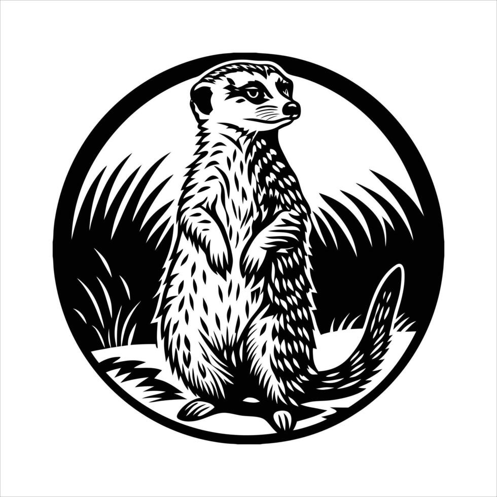 Meerkats Standing Tall vector