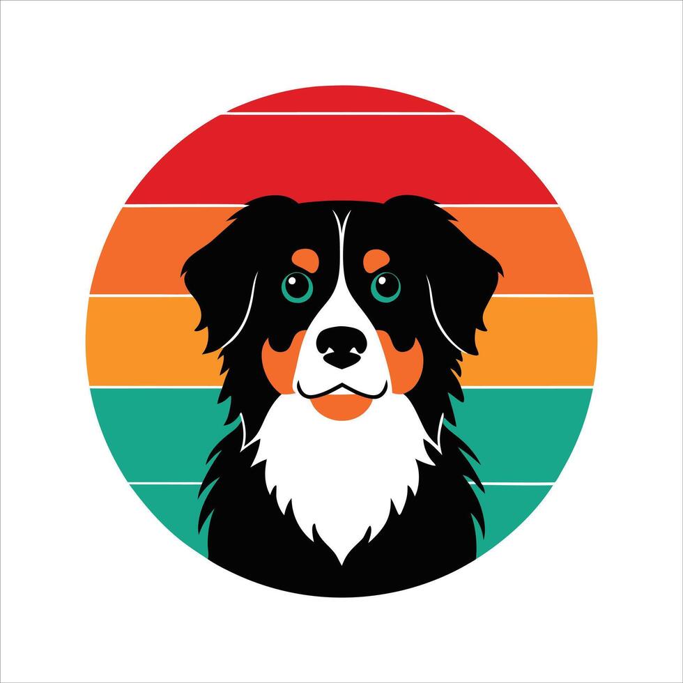 Australian Shepherd Dog Retro vector