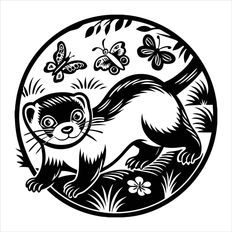 Cute possum in nature vector