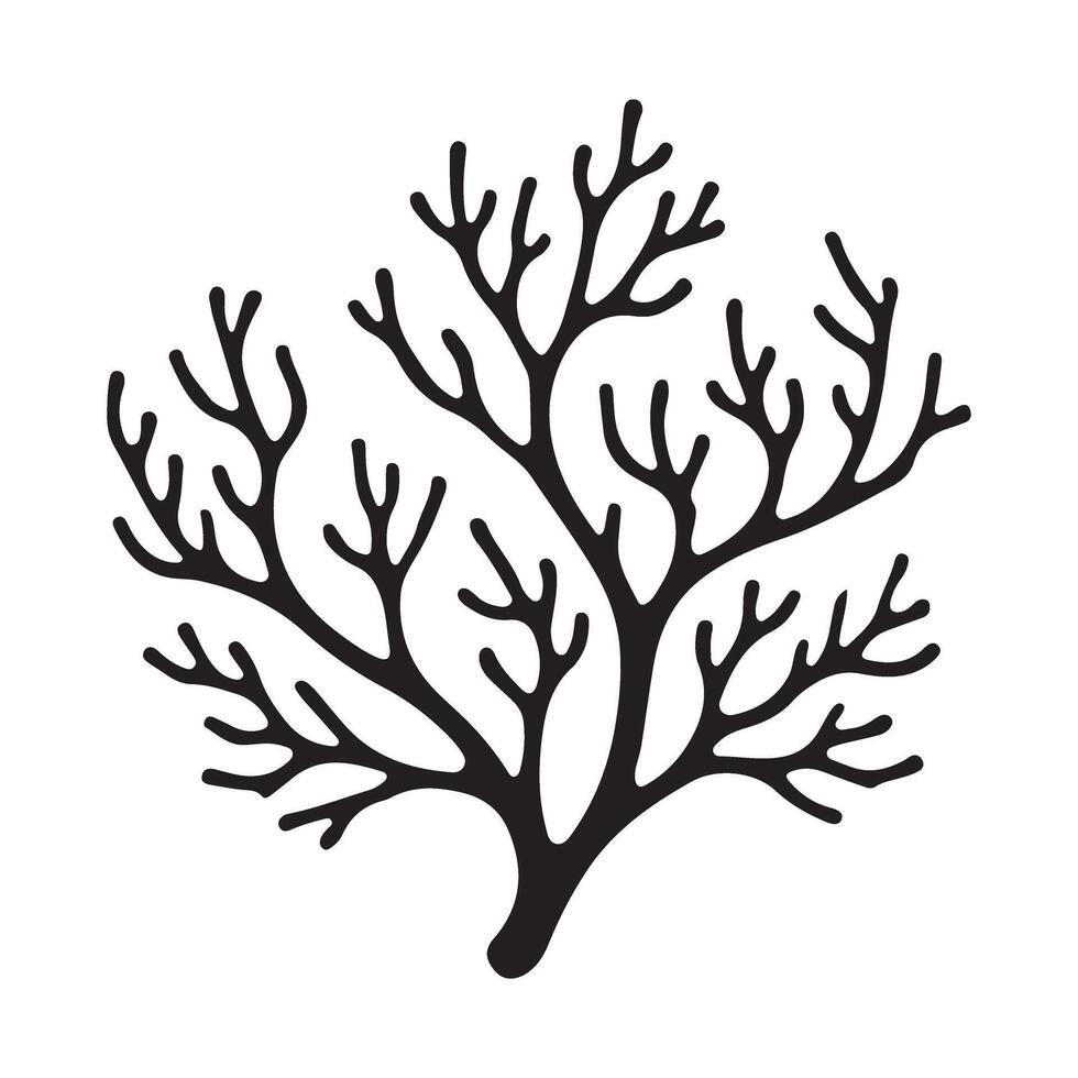 Silhouette of a Branch of Coral vector