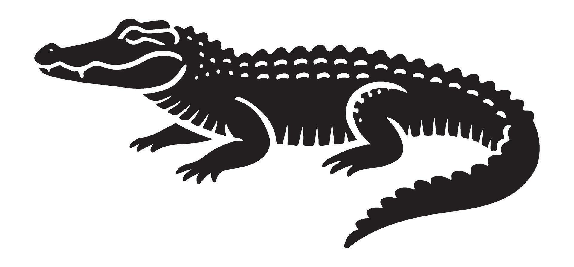 Silhouette of an Alligator Reptile design vector