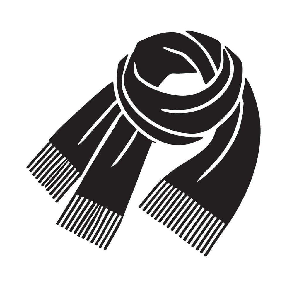 Warm Winter Accessory Silhouette Scarf Illustration vector