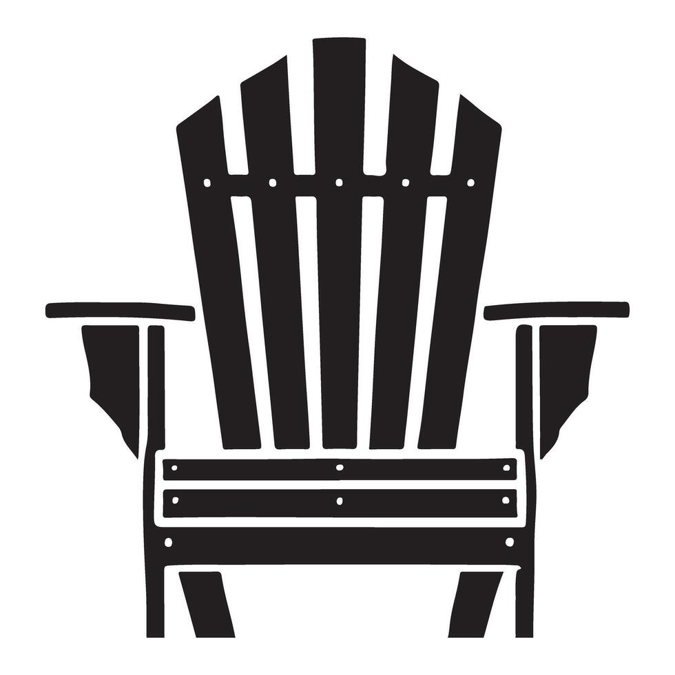 Classic Adirondack Chair Silhouette View from Back vector