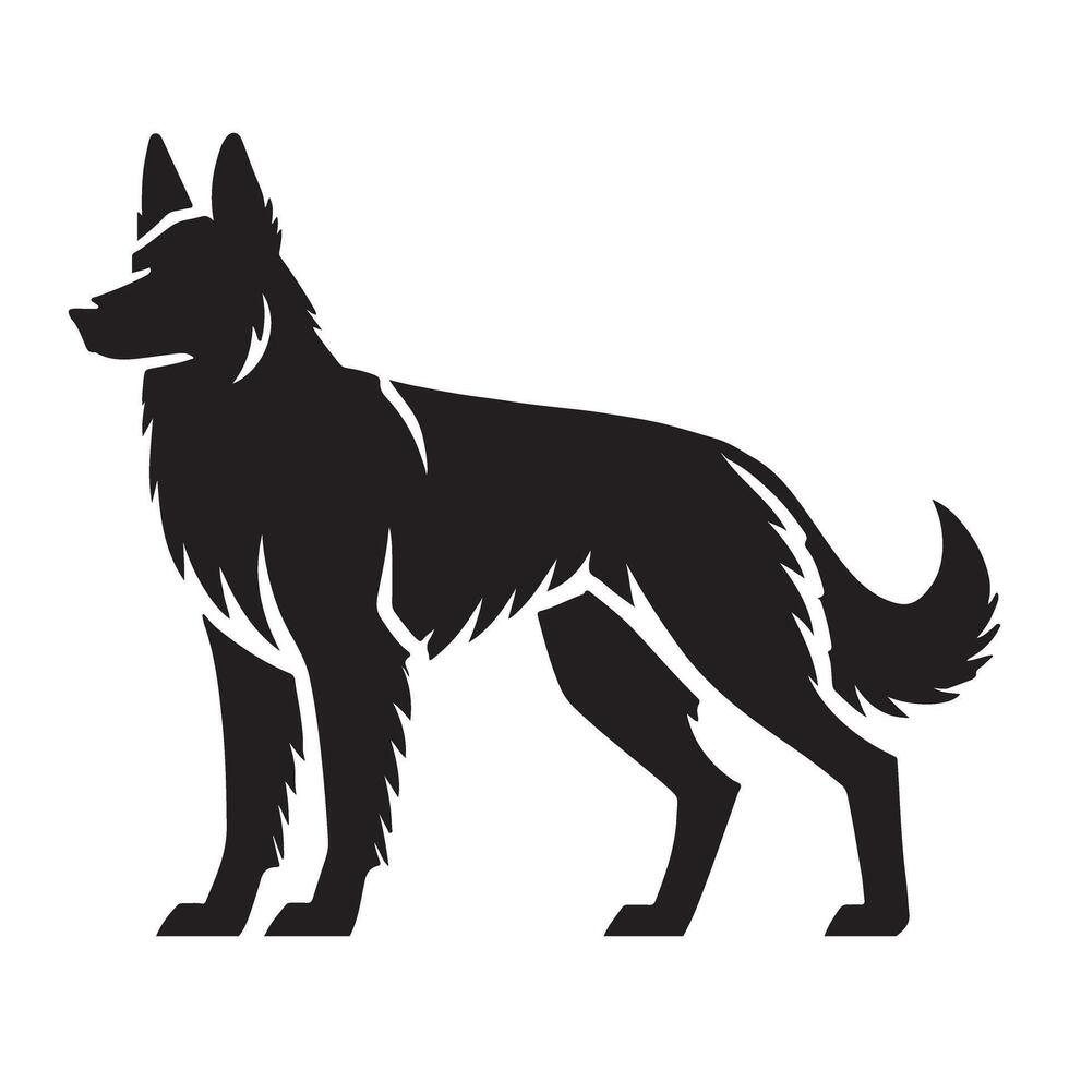 Silhouette Illustration of a German Shepherd Dog design vector