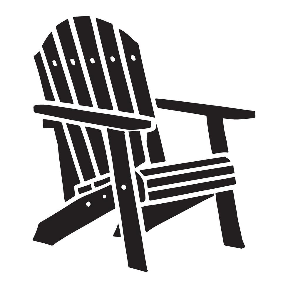 Relaxing Adirondack Chair Silhouette Illustration vector
