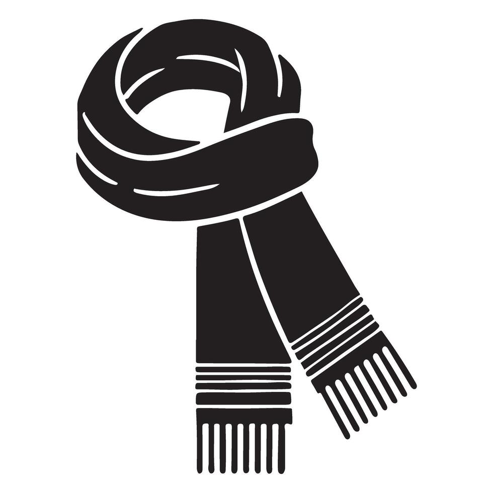 Stylish Winter Scarf Silhouette Illustration vector