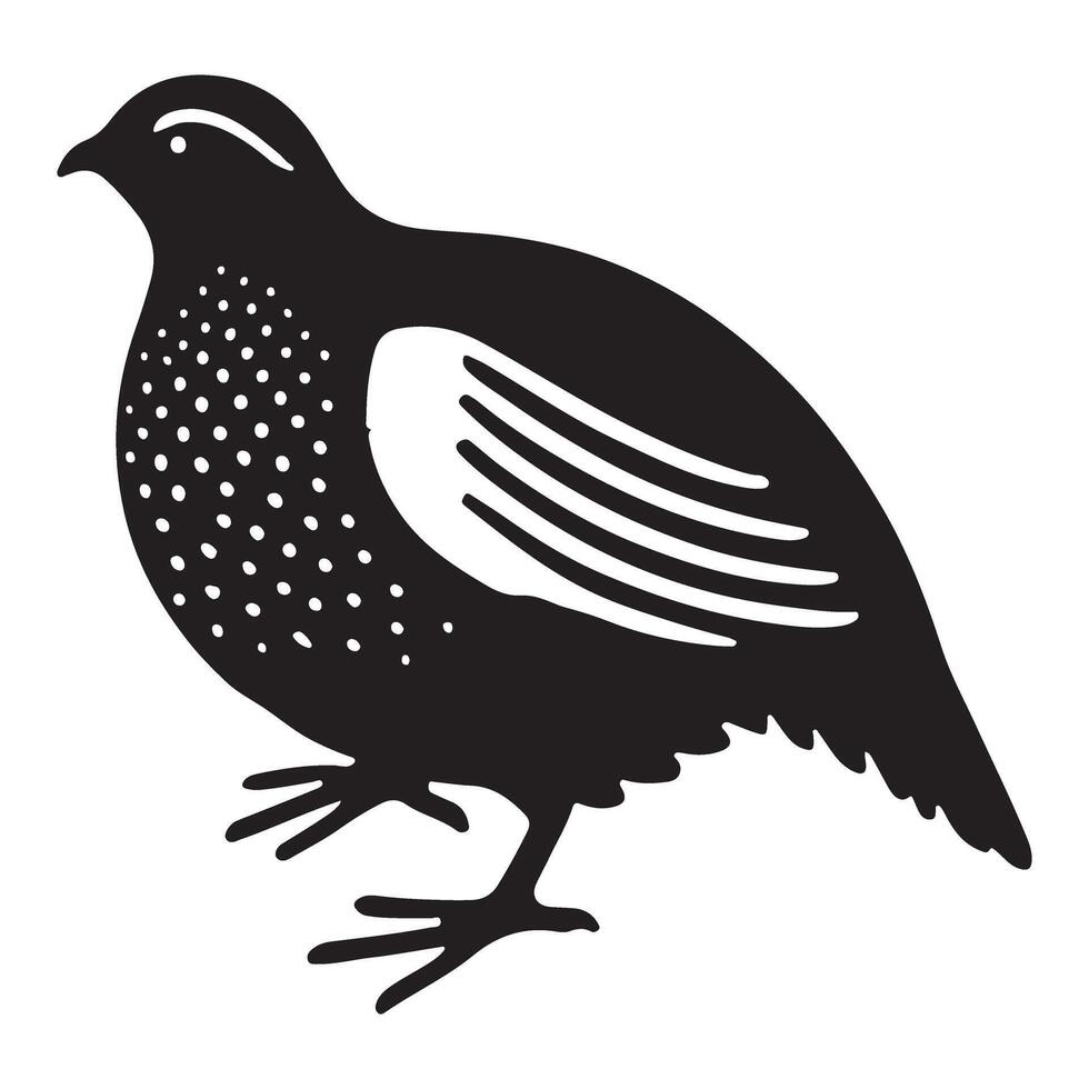 Another Silhouette Illustration of a Quaint Quail vector