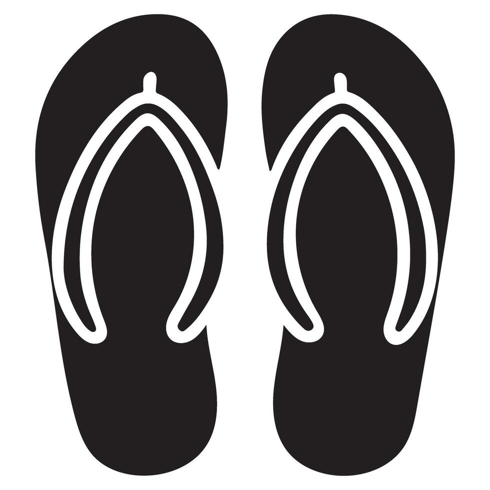 Stylish Flip-Flops Silhouette Design vector