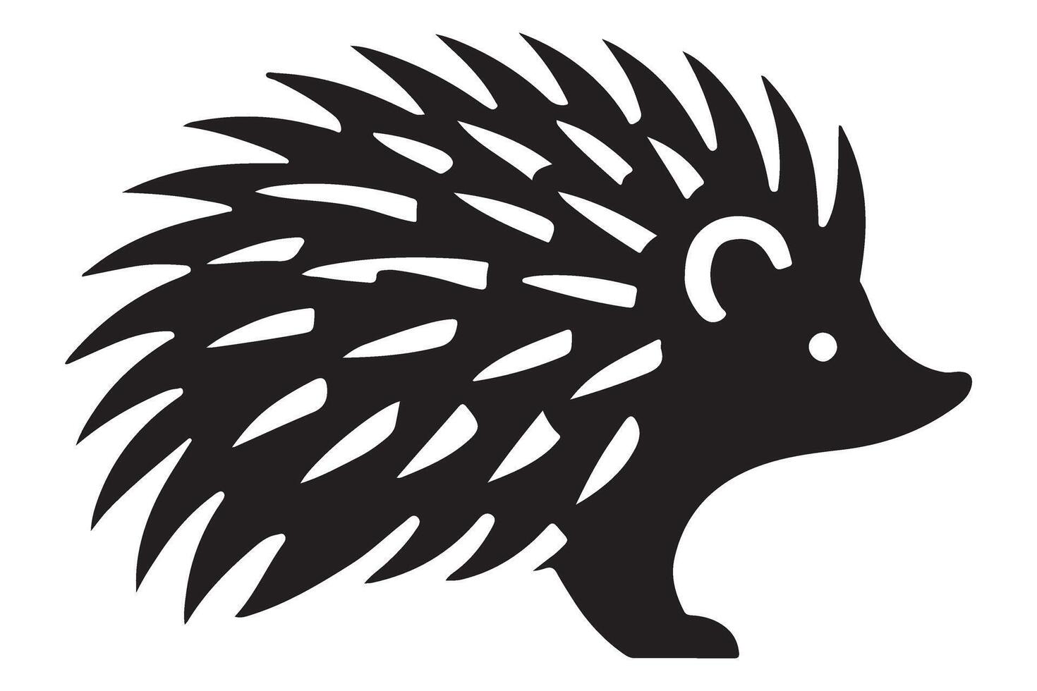 Hedgehog Silhouette art Illustration Design vector