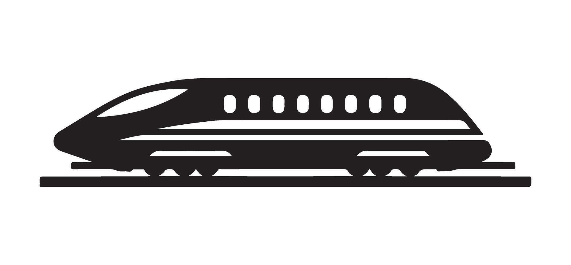 Modern Bullet Train Silhouette Graphic vector