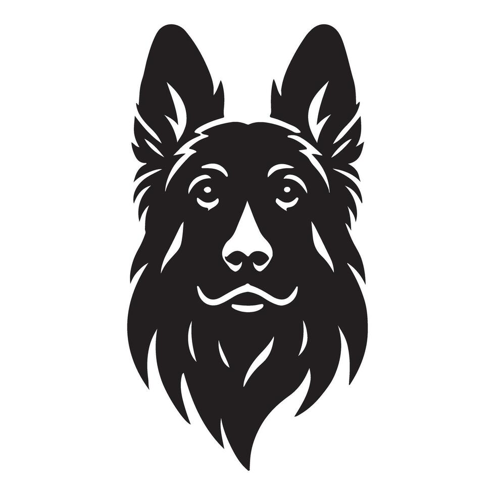 A Striking Silhouette Headshot of a German Shepherd Dog vector