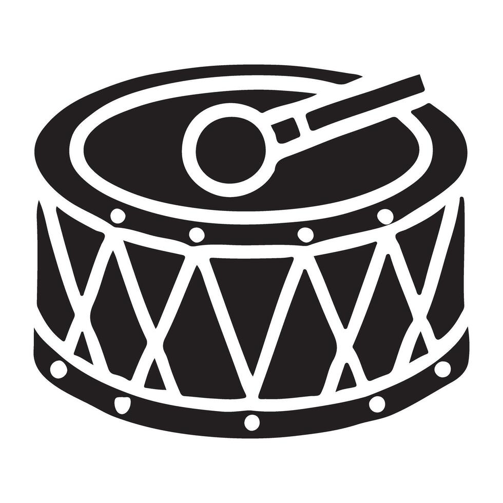 Simple Drum Silhouette Illustration with Single Stick vector