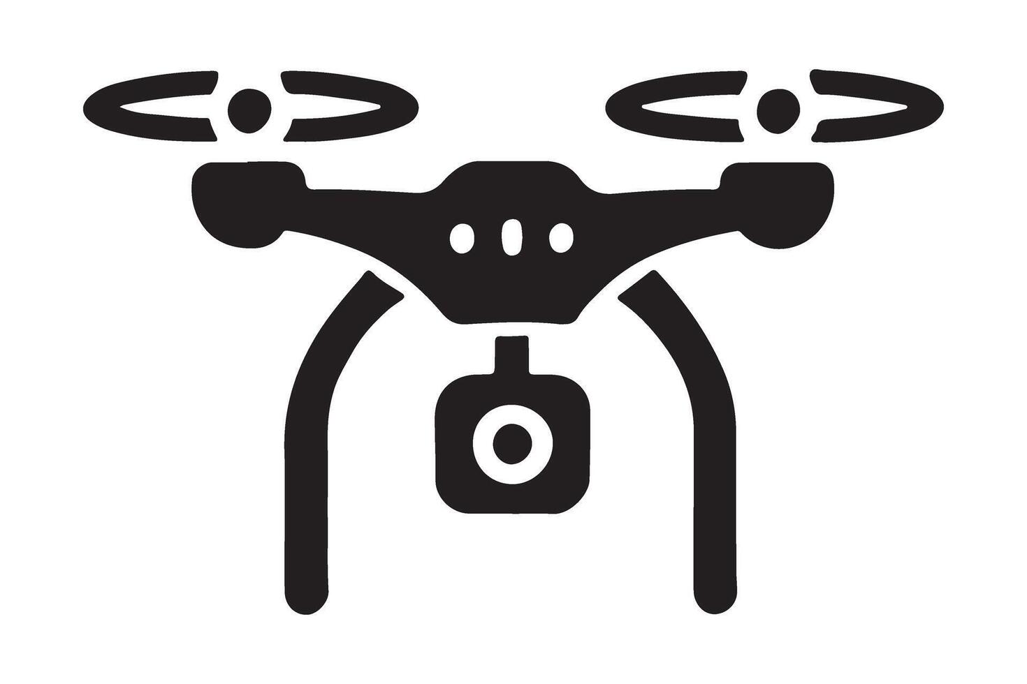 Detailed Drone Silhouette Illustration for Technology Designs vector