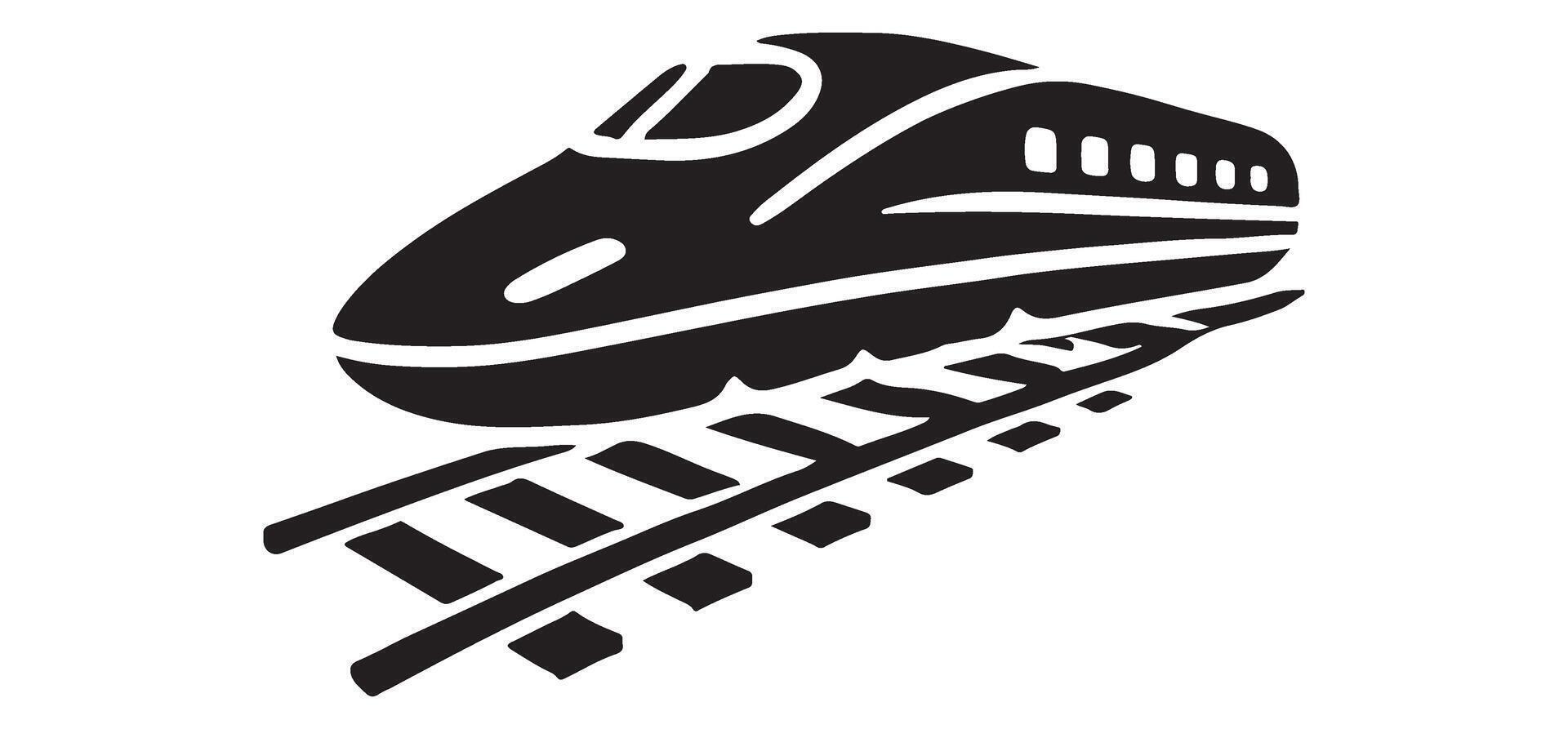 High Speed Bullet Train Silhouette Illustration vector