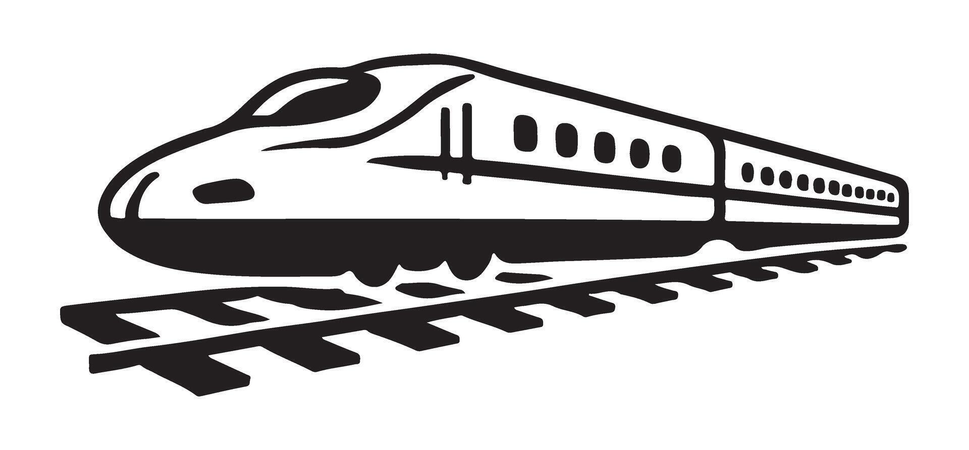 High-Speed Rail Silhouette Illustration for Transportation Design vector