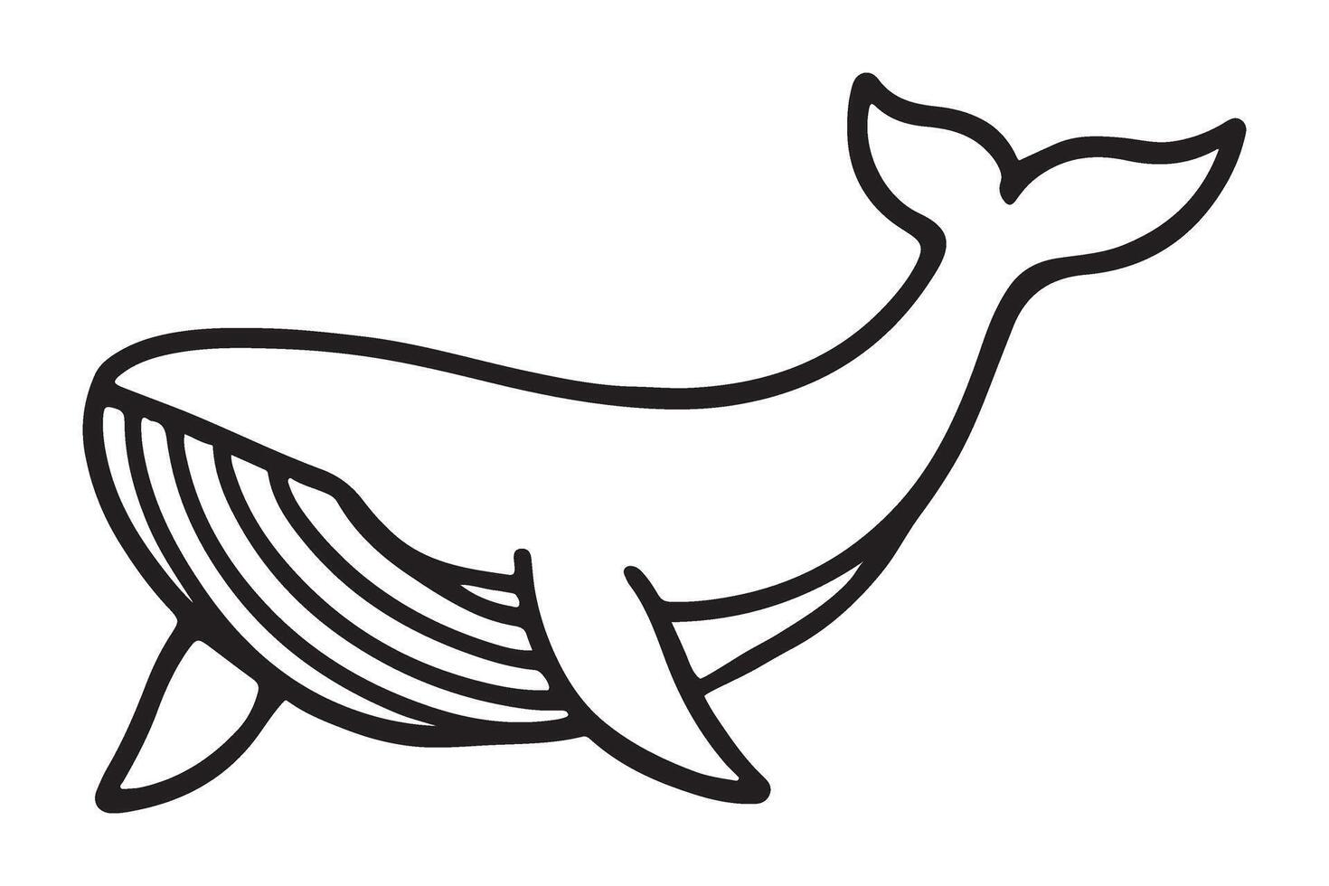 Whale Silhouette Line Art Illustration vector