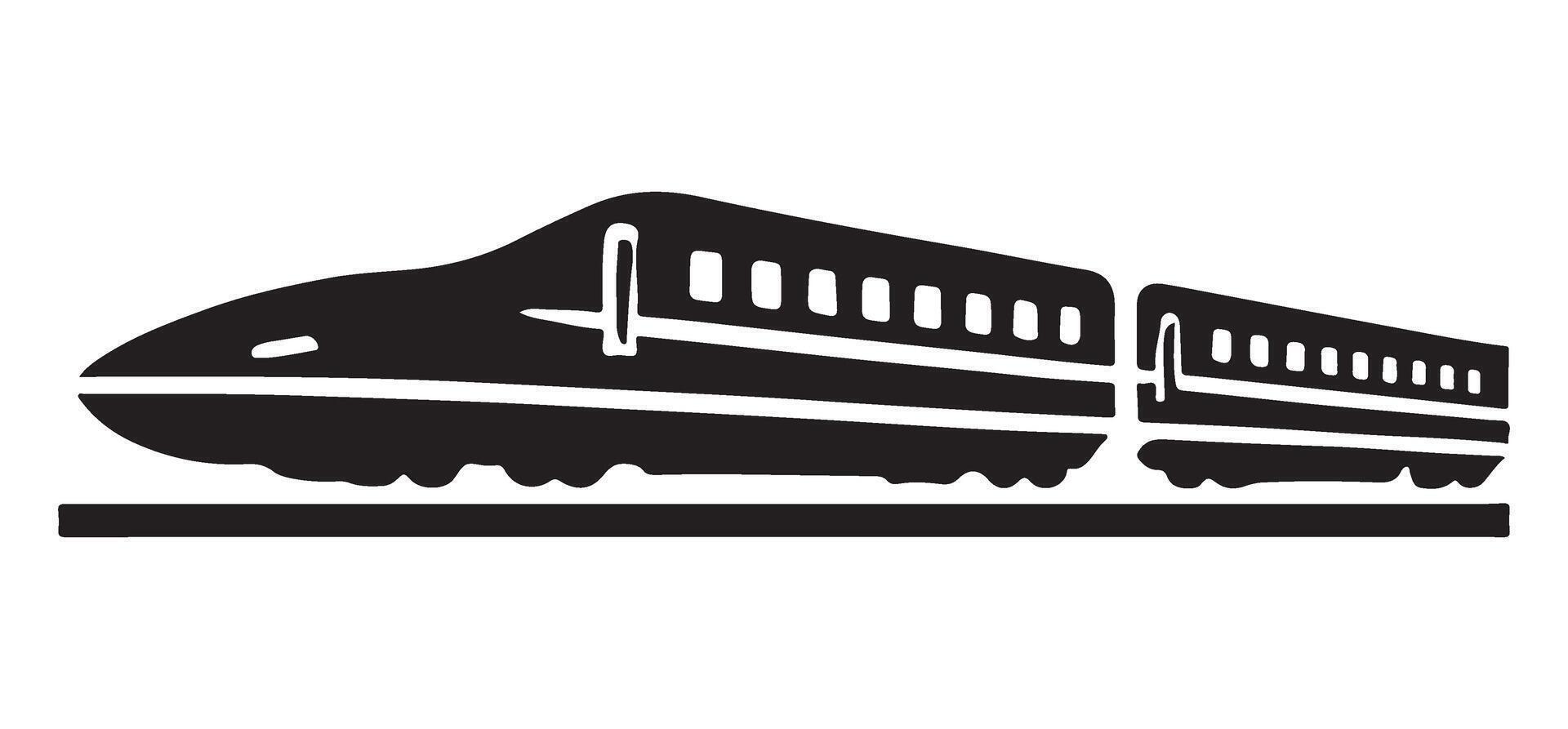 Shinkansen Bullet Train Silhouette Illustration vector