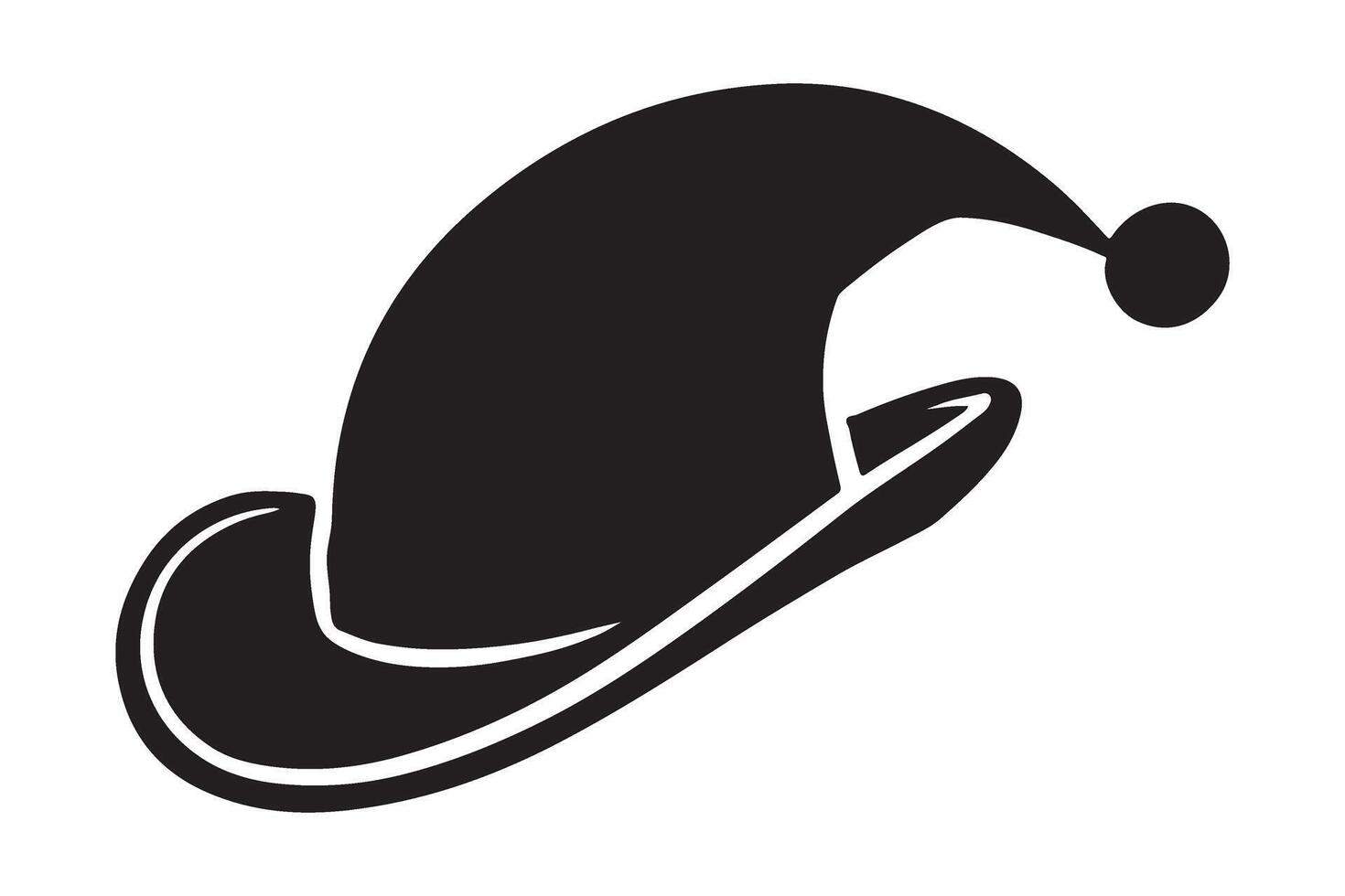 Santa Hat Silhouette Illustration for Festive Designs vector