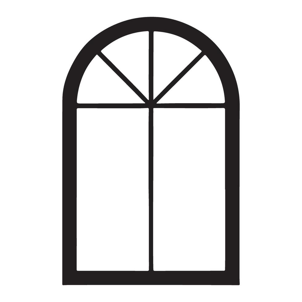 Arch Window Silhouette Illustration for Design Projects vector