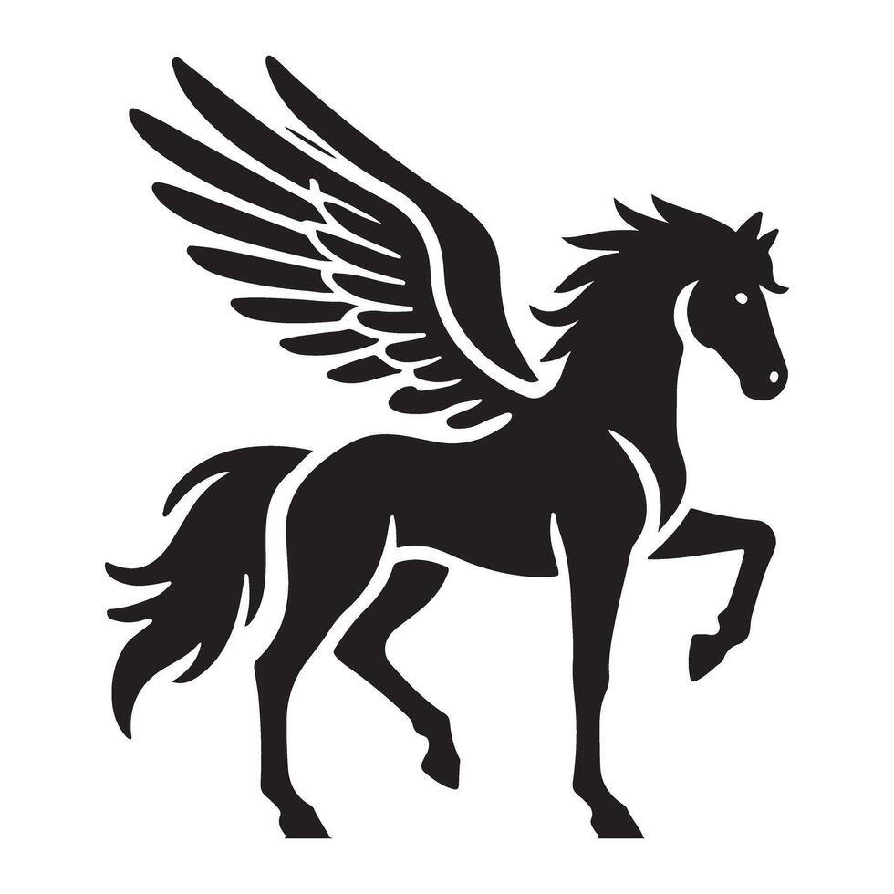 Majestic Pegasus Silhouette design Illustration vector